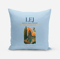 Thumbnail for Leipzig–Halle Airport (LEJ) design on light blue pillow