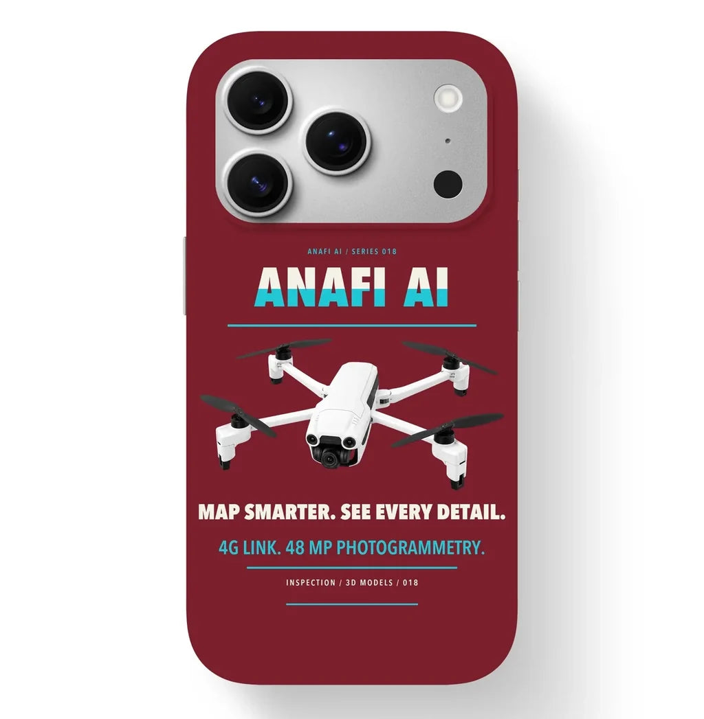 Parrot ANAFI Ai Case design on dark red iphone case