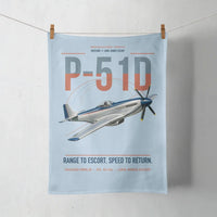 Thumbnail for P-51D Mustang design on light blue towel