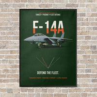 Thumbnail for F-14A Tomcat Defend The Fleet vertical canvas print - framed - dark green background