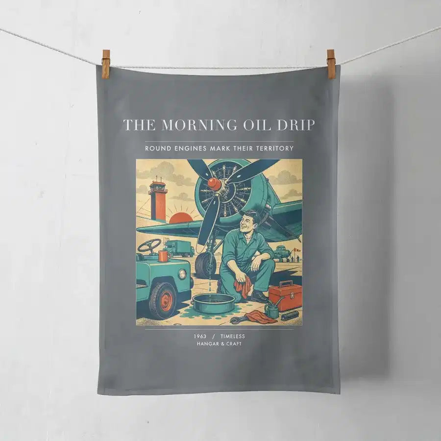 VINTAGE G4266 - The Morning Oil Drip - Designed Towels design on gray