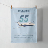 Thumbnail for Bombardier Learjet 55 design on light blue towel
