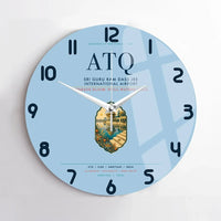 Thumbnail for Sri Guru Ram Dass Jee International Airport Amritsar (ATQ) design on light blue no frame wall clock