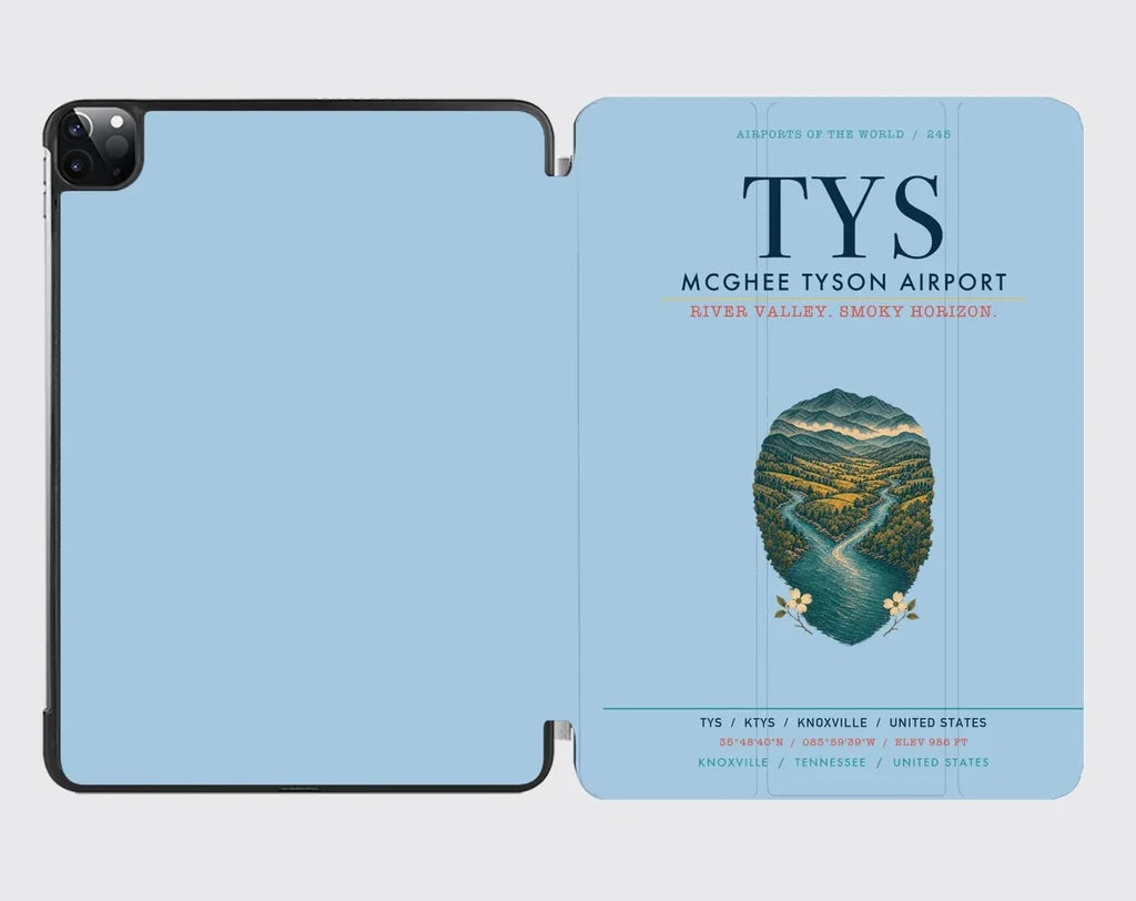 McGhee Tyson Airport Knoxville (TYS) design on light blue ipad tablet case