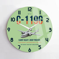 Thumbnail for C-119G Flying Boxcar design on light green no frame wall clock