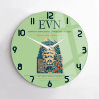 Thumbnail for Zvartnots International Airport (EVN) design on light green no frame wall clock