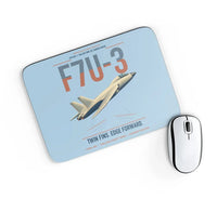 Thumbnail for F7U-3 Cutlass design on light blue rectangle mouse pad
