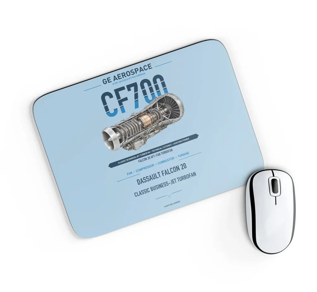 CF700 design on light blue rectangle mouse pad