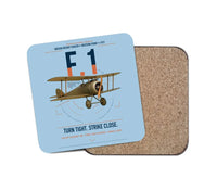 Thumbnail for Sopwith Camel F.1 design on light blue 1 piece coaster