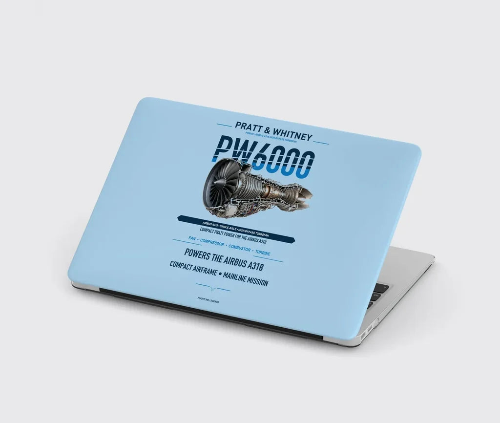 PW6000 design on light blue MacBook case