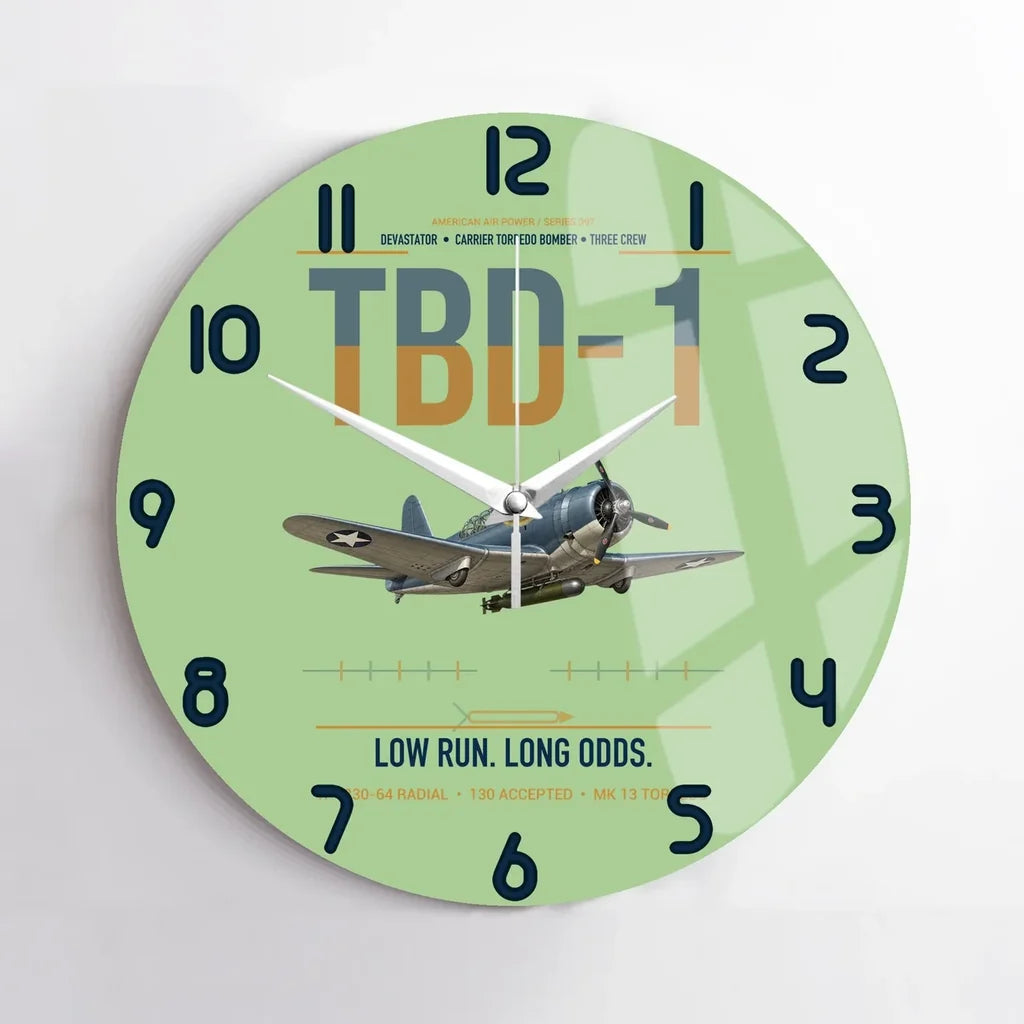 TBD-1 Devastator design on light green no frame wall clock