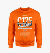 Thumbnail for Cessna 175 Skylark design on orange sweatshirt