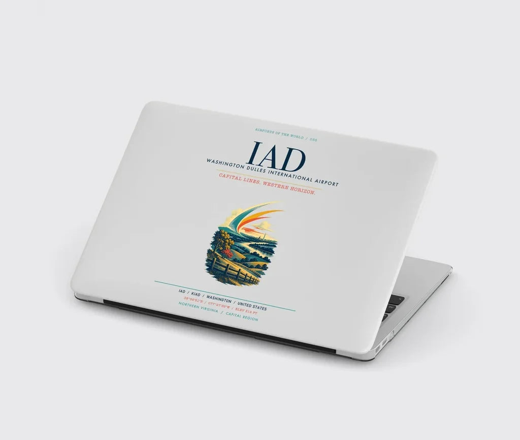 Washington Dulles International Airport (IAD) design on light gray MacBook case