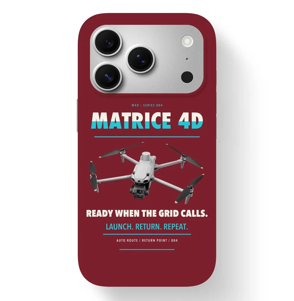 DJI Matrice 4D Case design on dark red iphone case