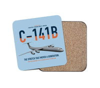 Thumbnail for C-141B Starlifter design on light blue 1 piece coaster