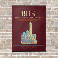 Thumbnail for Bukhara International Airport BHK - Canvas Framed - Dark Red