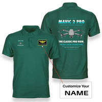 Thumbnail for DJI Mavic 2 Pro design on green polo with custom name badge