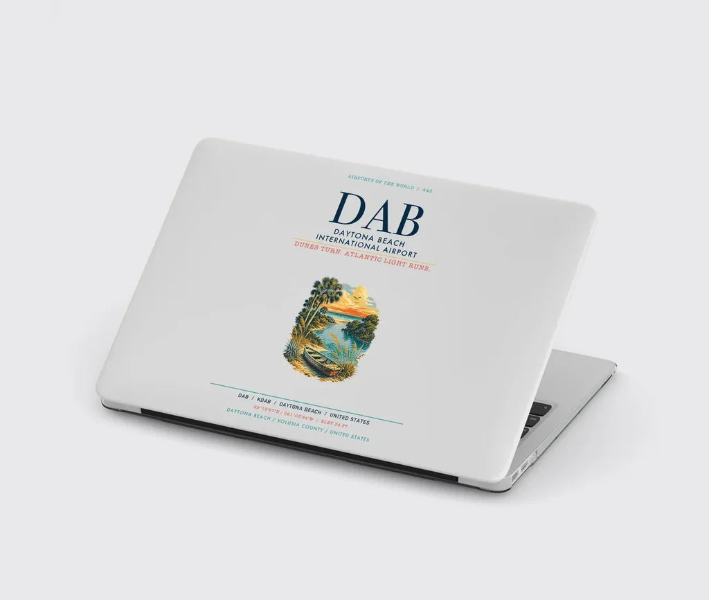 Daytona Beach International Airport (DAB) design on light gray MacBook case
