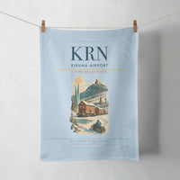 Thumbnail for Kiruna Airport (KRN) design on light blue towel