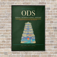 Thumbnail for Odesa International Airport ODS - Canvas Framed - Dark Green