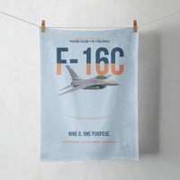 Thumbnail for F-16C Fighting Falcon Nine G One Purpose design on light blue towel