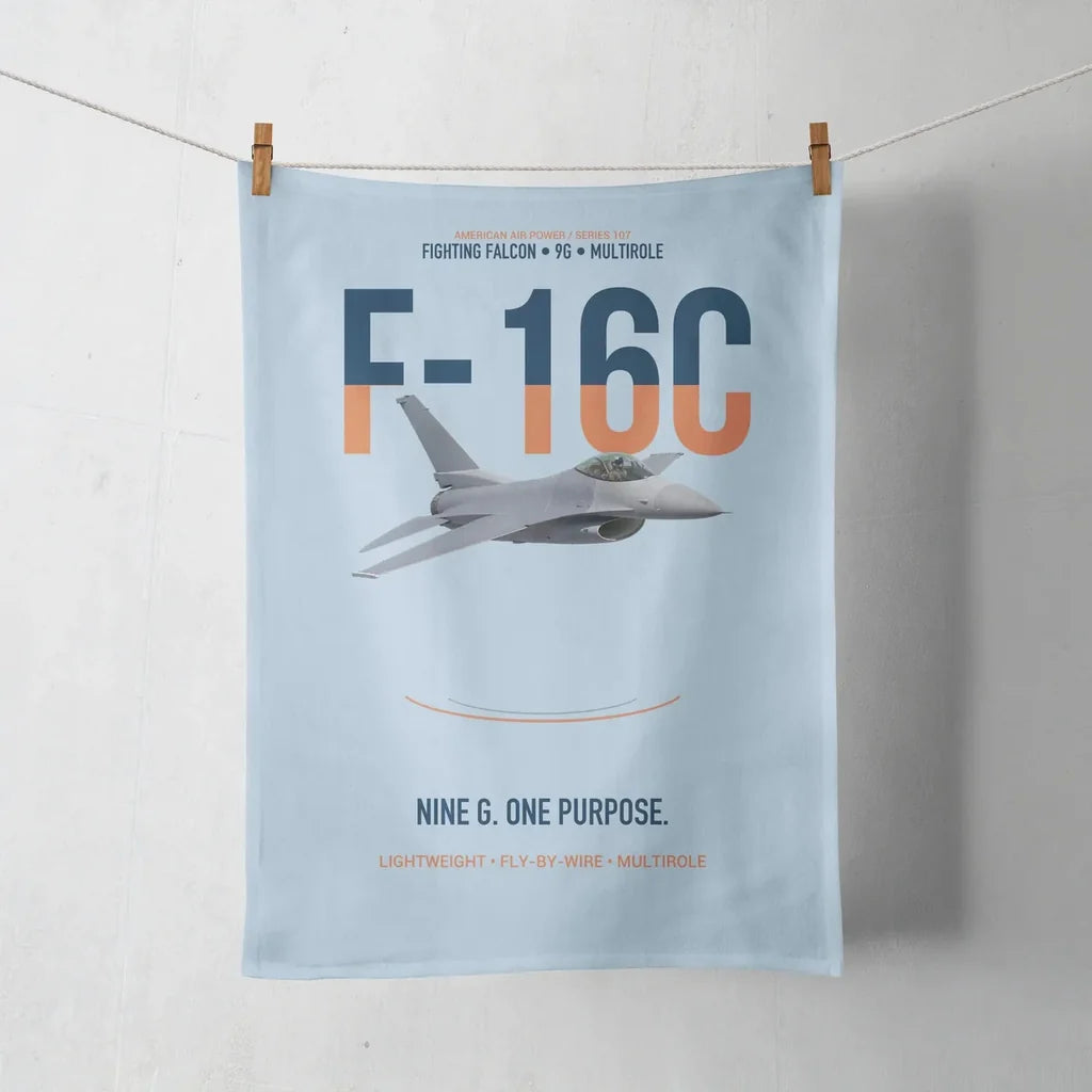 F-16C Fighting Falcon Nine G One Purpose design on light blue towel