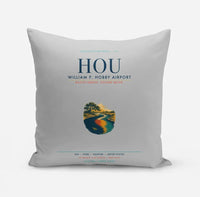Thumbnail for William P. Hobby Airport (HOU) design on light gray pillow