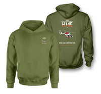 Thumbnail for Airbus H145 D3 design on green army double-side hoodie, double-side print