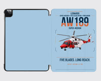 Thumbnail for Leonardo AW189 design on light blue ipad tablet case