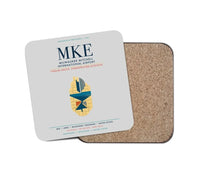 Thumbnail for Milwaukee Mitchell International Airport (MKE) design on light gray 1 piece coaster