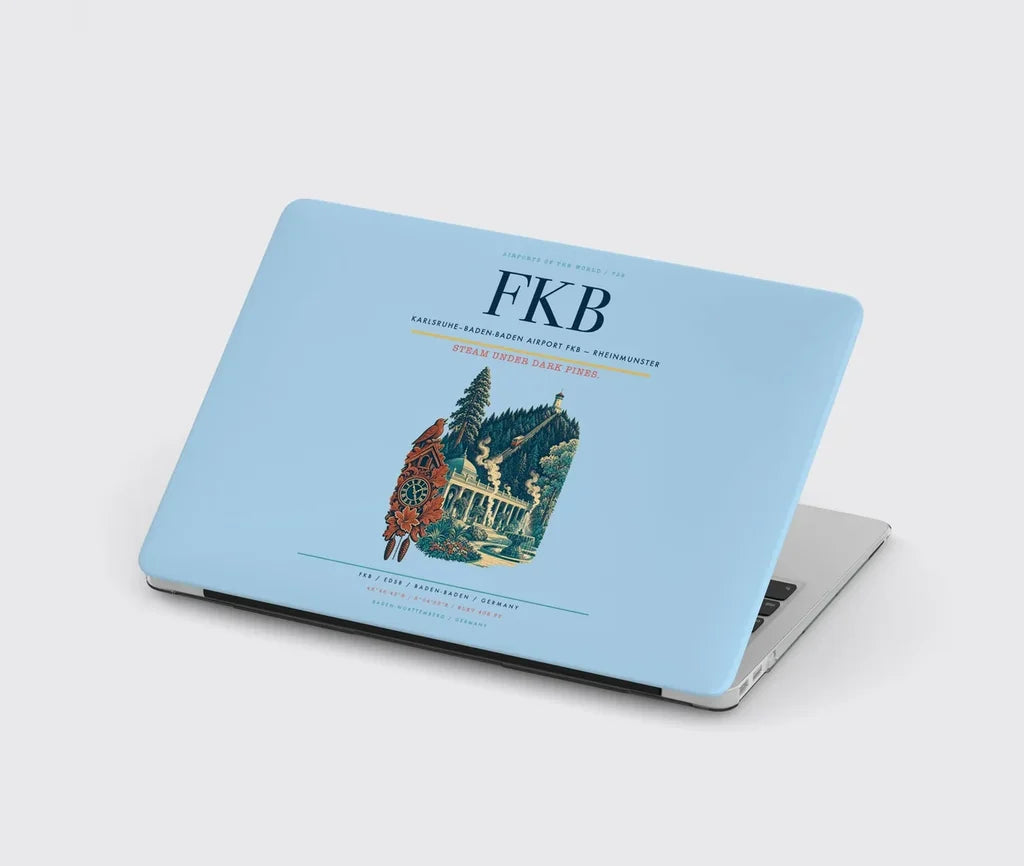 Karlsruhe–Baden-Baden Airport (FKB) design on light blue MacBook case