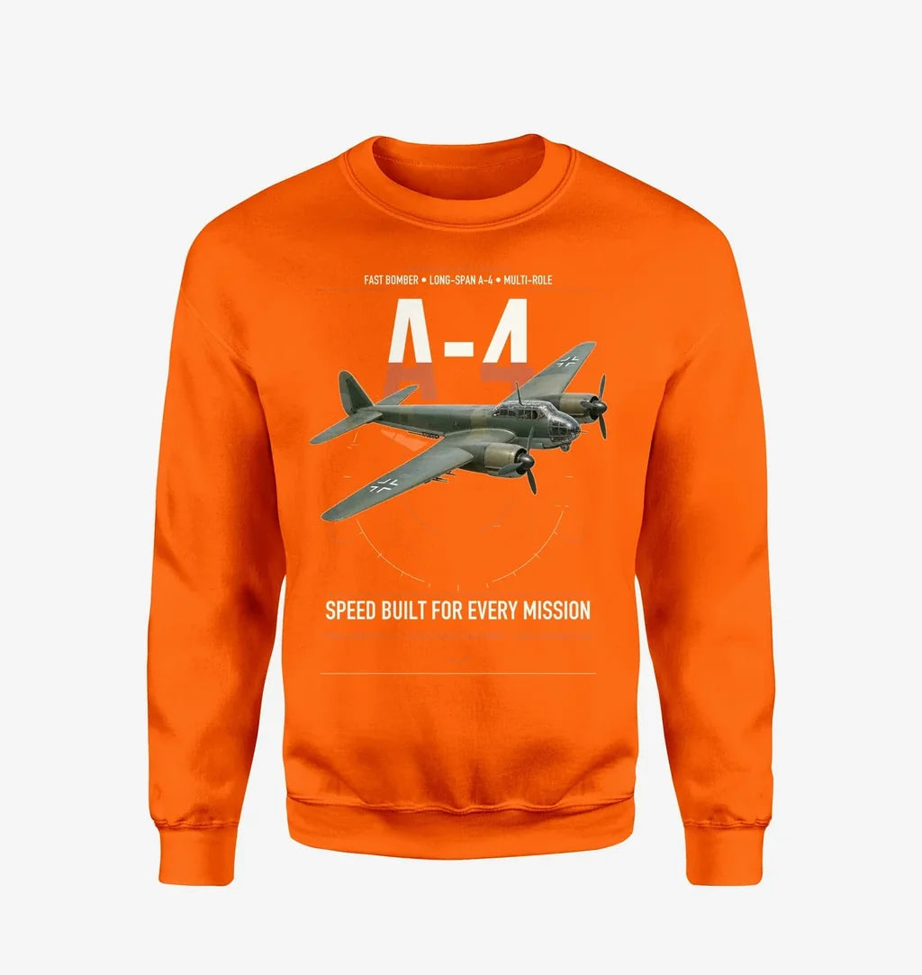 Junkers Ju 88A-4 design on orange sweatshirt