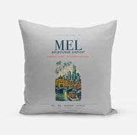 Thumbnail for Melbourne Airport (MEL) design on light gray pillow