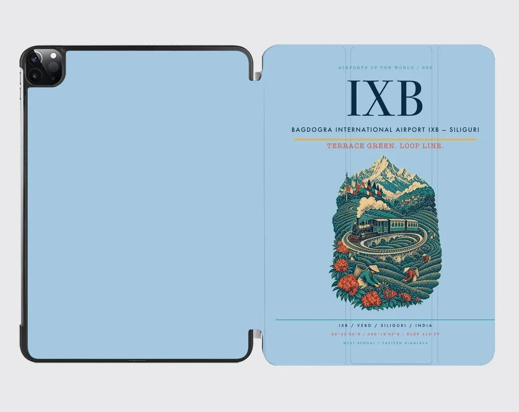 Bagdogra International Airport (IXB) design on light blue ipad tablet case