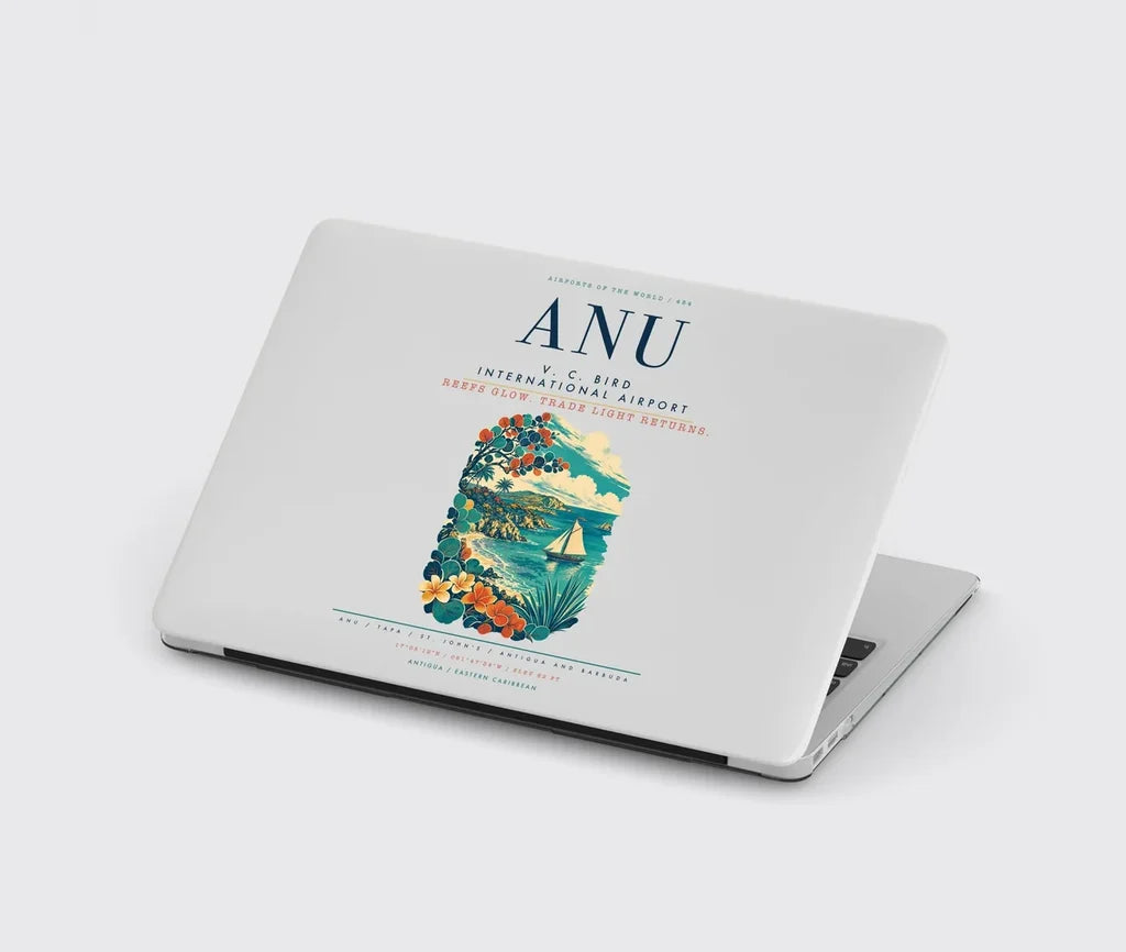 V. C. Bird International Airport (ANU) design on light gray MacBook case
