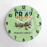 Thumbnail for Fiat CR.42 Falco design on light green no frame wall clock