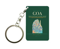 Thumbnail for Genoa Cristoforo Colombo Airport (GOA) design on dark green key chain