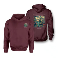 Thumbnail for VINTAGE G4060 - The Coral Stepping Stones - Double-Side Hoodie design on darkred double side