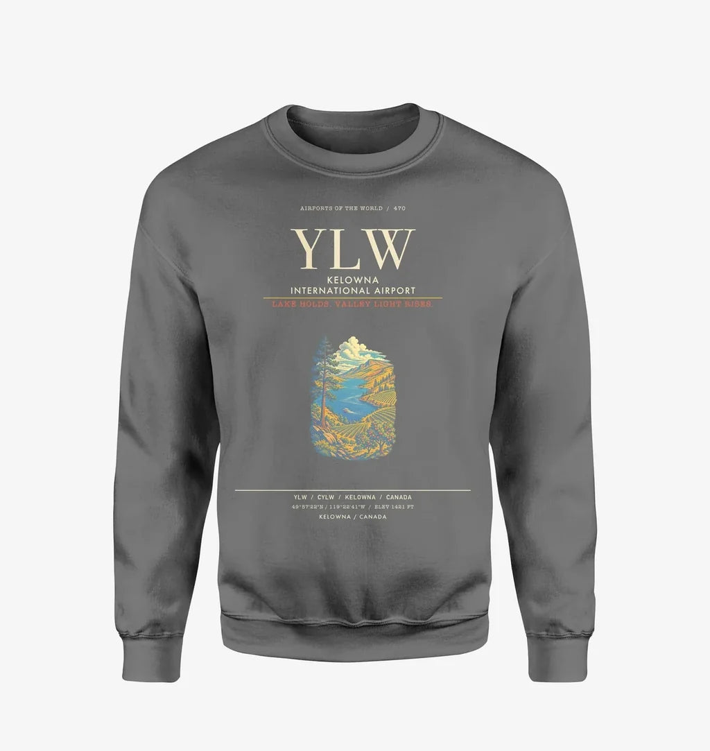 Kelowna International Airport YLW Sweatshirt - Gray
