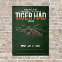 Thumbnail for Airbus Helicopters Tiger HAD vertical canvas print - framed - dark green background