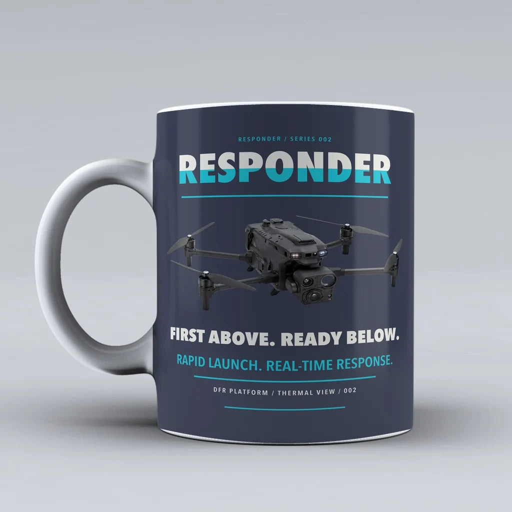 Responder Mug design on dark blue brinc
