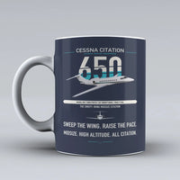 Thumbnail for Cessna Citation 650 - Citation III design on dark blue ceramic mug, double-side print