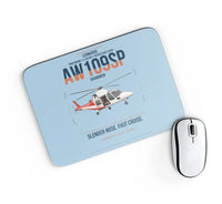 Thumbnail for Leonardo AW109SP GrandNew design on light blue rectangle mouse pad