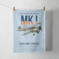 Thumbnail for Fairey Swordfish Mk I design on light blue towel