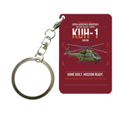 Thumbnail for Korea Aerospace Industries KUH-1 Surion design on dark red designed key chain, double-side print