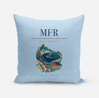 Thumbnail for Rogue Valley International–Medford Airport (MFR) design on light blue pillow