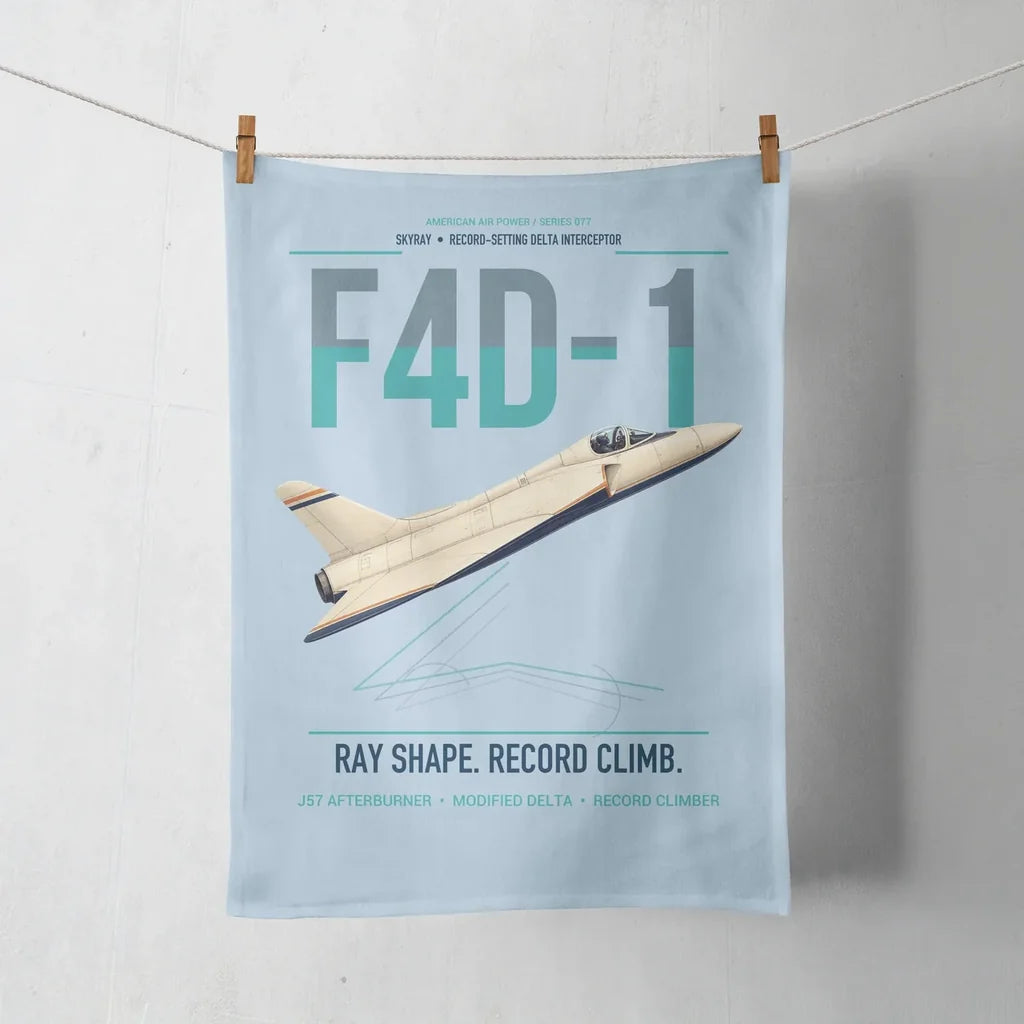 F4D-1 Skyray design on light blue towel