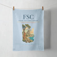 Thumbnail for Figari Sud-Corse Airport (FSC) design on light blue towel