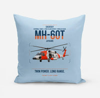Thumbnail for Sikorsky MH-60T Jayhawk design on light blue pillow