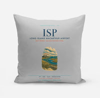 Thumbnail for Long Island MacArthur Airport (ISP) design on light gray pillow